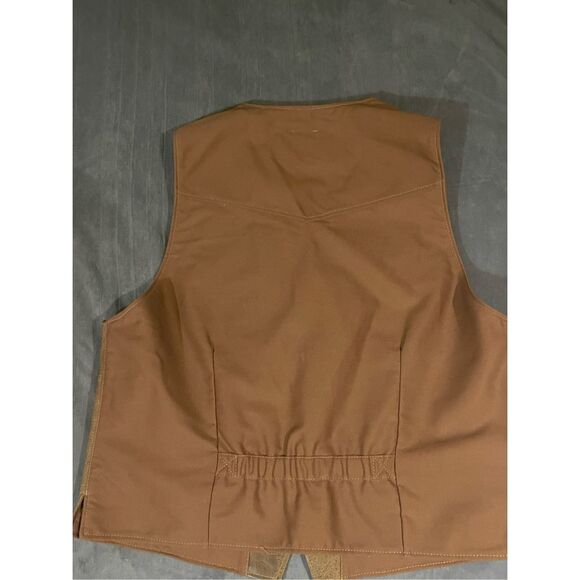 Coronado Leather Mens Vest 48Tall Cut Bison Concealed Carry Pockets Nickel snaps - Picture 14 of 16